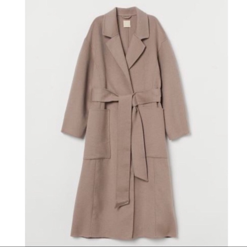 H&M Oversized Navy Wool-Blend Coat